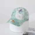 Modische Strass Libelle Baseball Kappe im Batik Stil casual Entenschnabel Hut Outdoor - Verstellbar / Grün