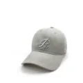 Cotton soft top baseball cap with letter R embroidery, curved brim, casual outdoor hat detail. - Adjustable / Gray