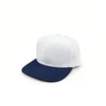 Detailansicht der weißen und dunkelblauen Hip-Hop-Mütze mit seitlichen Ventilationslöchern. - Weiß Marineblau