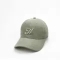 Hellgrüne Baumwoll-Baseballcap mit gesticktem H-Logo, lässige Soft-Top-Mütze für den Alltag. - Verstellbar / Grau
