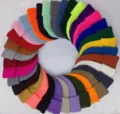 Wholesale solid color knitted beanie hats winter warm skull caps for men women multi colors - One Size / Dual Color Display