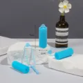 Blue sponge hair rollers for lazy curling styling, soft foam and plastic frame for volume waves. - 12 Pieces/Pack / Blue