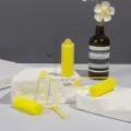 Yellow sponge hair rollers with plastic clip frame for effortless heat-free lazy styling. - 12 Pieces/Pack / Yellow