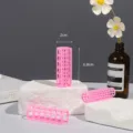 Pink plastic hair roller set with self-grip teeth design, portable hair styling tool for women - 12 Pieces/Pack / Pink