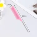 Pink professional hair styling tail comb with stainless steel pin for salon highlighting and parting. - Pink