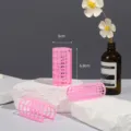 Pink plastic hair rollers with teeth, magic hair curlers for styling and curling hair easily. - 8 Pieces/Pack / Pink