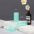 Plastic hair roller curler tool with teeth and mesh design for easy lazy styling 3x6.8cm - 8 Pieces/Pack / Green