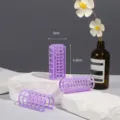 Purple plastic hair rollers set with teeth design, perfect for lazy styling and curling. - 8 Pieces/Pack / Purple