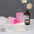 Plastic hair roller clip for bangs and styling, clear shell with pink inner cylinder and metal clip. - 3.0 Size 3 Pcs