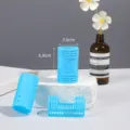 Blue plastic hair rollers with breathable holes, self-adhesive design for bangs and styling. - 3.6cm (6 Pieces/Pack)