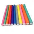 Flexible foam hair rollers colorful bendable curling rods for soft waves DIY hairstyling - 1.8x24cm (10 Pieces/Pack) / Multicolor Random