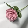 Kunstmatige zeep roos bloem enkele stengel met groene bladeren voor bruiloft decoratie - Lotusroze