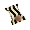 Striped fabric tissue box cover with cute plush pom-pom, modern minimalist home car use. - 18x25cm / Black & White Stripes