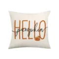 Autumn pumpkin throw pillow cover orange letter print decorative linen cushion case for sofa - Style 1