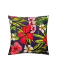 Velvet tropical floral throw pillow single-side printed cushion for home sofa bedroom decor - 45*45cm (Throw Pillow Cover) Without Insert / Style 1