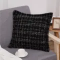 Black houndstooth sofa pillow knitted cushion cover 45x45cm home decorative throw pillow case - 45*45cm (Throw Pillow Cover) Without Insert / Black