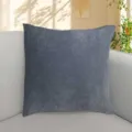 Solid color corduroy throw pillow cover for modern sofa, office couch, and bedroom bed. - 45*45 cm (Including Non-Woven Insert) / Dark Blue