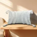 White tufted lumbar pillow with tassels for home sofa bedroom decorative backrest cushion. - 30*50cm / Style 1