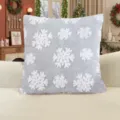 Christmas snowflake plush throw pillow cover for cozy sofa decoration, soft winter cushion case. - Snowflake