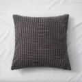 Donkergrijze corduroy kussenhoes zachte effen vierkante kussenhoes voor bank bed. - 40x40cm (Kussensloop) / Zwart en Grijs
