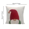 Christmas Tufted Gnome Pillow Cover 45x45cm Festive Sofa Cushion Decoration Home - Style 1 / 45*45cm (Throw Pillow Cover) Without Insert