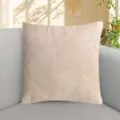 Solid color fine corduroy throw pillow cover modern sofa backrest minimalist lumbar cushion - 45*45 cm (Including Non-Woven Insert) / Off White