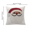 Christmas Santa Tufted Cushion Cover 45x45cm Decorative Pillow Case for Sofa Holiday Home - Style 2 / 45*45cm (Throw Pillow Cover) Without Insert