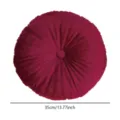 Round velvet pumpkin pillow cushion, wine red sofa throw pillow, 35cm home decor. - 35*35*10 cm / Burgundy
