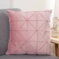 Roze fluwelen sierkussen met geometrisch getufte ruitontwerp, zachte hoes voor de bank. - 45*45cm (kussensloop) zonder vulling / Roze