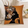 Retro ethnic African woman throw pillow cover home decor couch decorative cushion cover - Style 3 / 45*45cm (Pillow Not Included)
