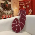 Christmas candy cane shaped tufted throw pillow cozy sofa decorative cushion for holiday home decor - Red Candy Cane