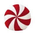 Cuscino Rotondo Menta Natale Rosso Bianco Spirale Fodera per Divano Decorativo Casa - Stile Rotondo Rosso