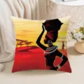 African ethnic style throw pillow cover retro art design home sofa decor cushion case - Style 2 / 45*45cm (Pillow Not Included)