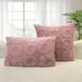 Pink plush circle jacquard throw pillow set minimalist ins style sofa cushion cover for home living - Pillowcase 30*50cm / Pink