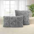Grey Plush Circle Jacquard Throw Pillow Variant Cushion Cover for Living Room Sofa Decor - Pillowcase 30*50cm / Light Gray