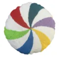 Cuscino Rotondo Tufting con Fantasia Caramella Colorata per Divano e Soggiorno Camera - Tondo Colorato