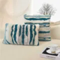 Luxury plush throw pillow with abstract stripe texture soft decorative cushion for home sofa - Pillowcase 30*50cm / Striped Light Blue