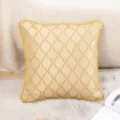 Luxury geometric jacquard pillow cover with gold braided piping for bed and sofa decor - 45*45 cm Pillowcase (Insert Not Included) / Rhombus Earrings