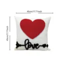 Valentine red heart love throw pillow cover modern minimalist sofa cushion decor 45x45cm - 45*45cm (Cushion Cover + Insert) / Style 4