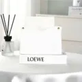 White woven leather tissue box modern desktop napkin holder home decorative container - Customizable / White