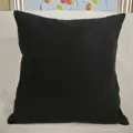 Zwarte effen linnen vierkante kussenhoes, minimalistische kussensloop voor de bank en bed. - 45*45cm (kussensloop) zonder vulling / Zwart