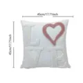 White tufted love heart throw pillow cover 45x45cm modern decorative cushion case for sofa. - 45*45cm (Cushion Cover + Insert) / Style 2