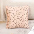 Luxurious jacquard geometric throw pillow cover with silver piping, elegant bedside cushion. - 45*45 cm Pillowcase (Insert Not Included) / Pink