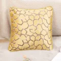 Luxury jacquard geometric throw pillow with elegant gold braided edges, vibrant yellow. - 45*45 cm Pillowcase (Insert Not Included) / Gold