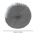 Round pleated velvet pumpkin pillow solid color throw pillow decorative cushion for home sofa 35cm - 35*35*10 cm / Gray