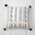 Boho throw pillow cover, black and white woven cushion case with tassels, square bed sofa. - 45*45 cm (Pillowcase + Brushed Fabric Insert) / Printed No. 1