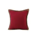 Solid red throw pillow cover with jute braided edge, simple decorative cushion for sofa or car. - 45*45cm (Pillow Not Included) / Style 4