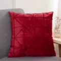 Rood fluwelen sierkussen met geometrisch rasterpatroon, zacht en comfortabel. - 45*45cm (kussensloop) zonder vulling / Rood