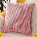 Pink corduroy throw pillow cover solid color decorative cushion case for sofa bed living room - 30x50 cm Pillowcase (Insert Not Included) / Pink
