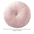 Pink velvet round pleated pumpkin cushion sofa pillow 35cm home decor bedroom throw pillow - 35*35*10 cm / Pink